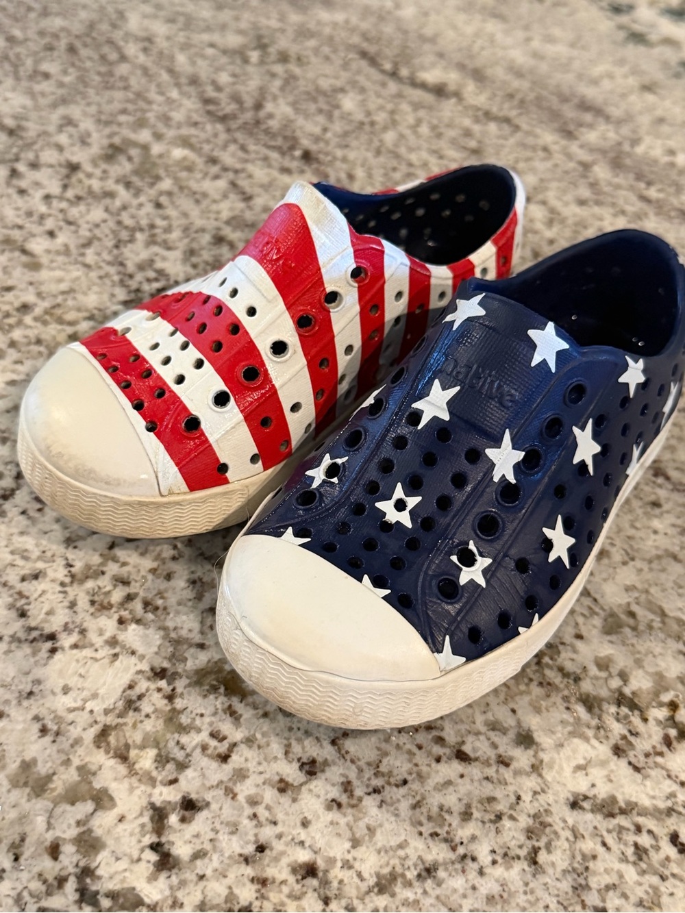 Native Kids American Flag Shoes - Red, White & Blue 4th of July - Picture 1 of 5